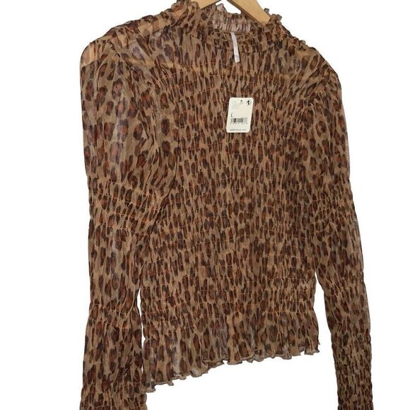 NEW Free People Hello There Top in Leopard Combo size XS - Picture 6 of 9